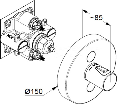 Термостат для ванны Kludi Push 389120538
